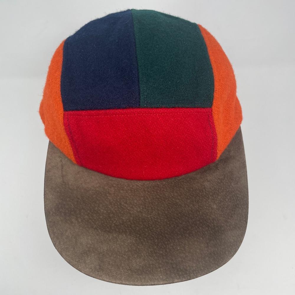 Lake of the Isles Vintage 5 Panel Hat Wool Colorblock Genuine Suede Brim USA - Picture 1 of 10